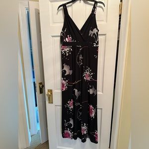 Apt 9 black and floral full length maxi dress. Size M